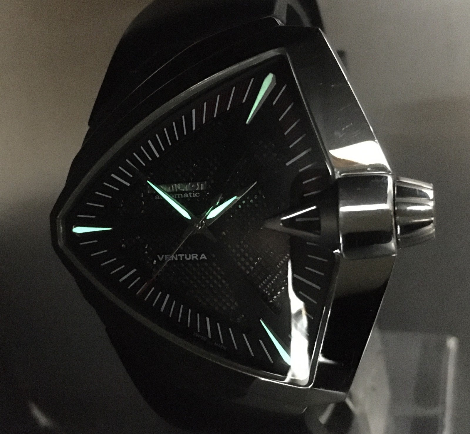 HAMILTON Ventura H246551 Black Dial Automatic Men's 26J Watch XXL 46mm JAPAN