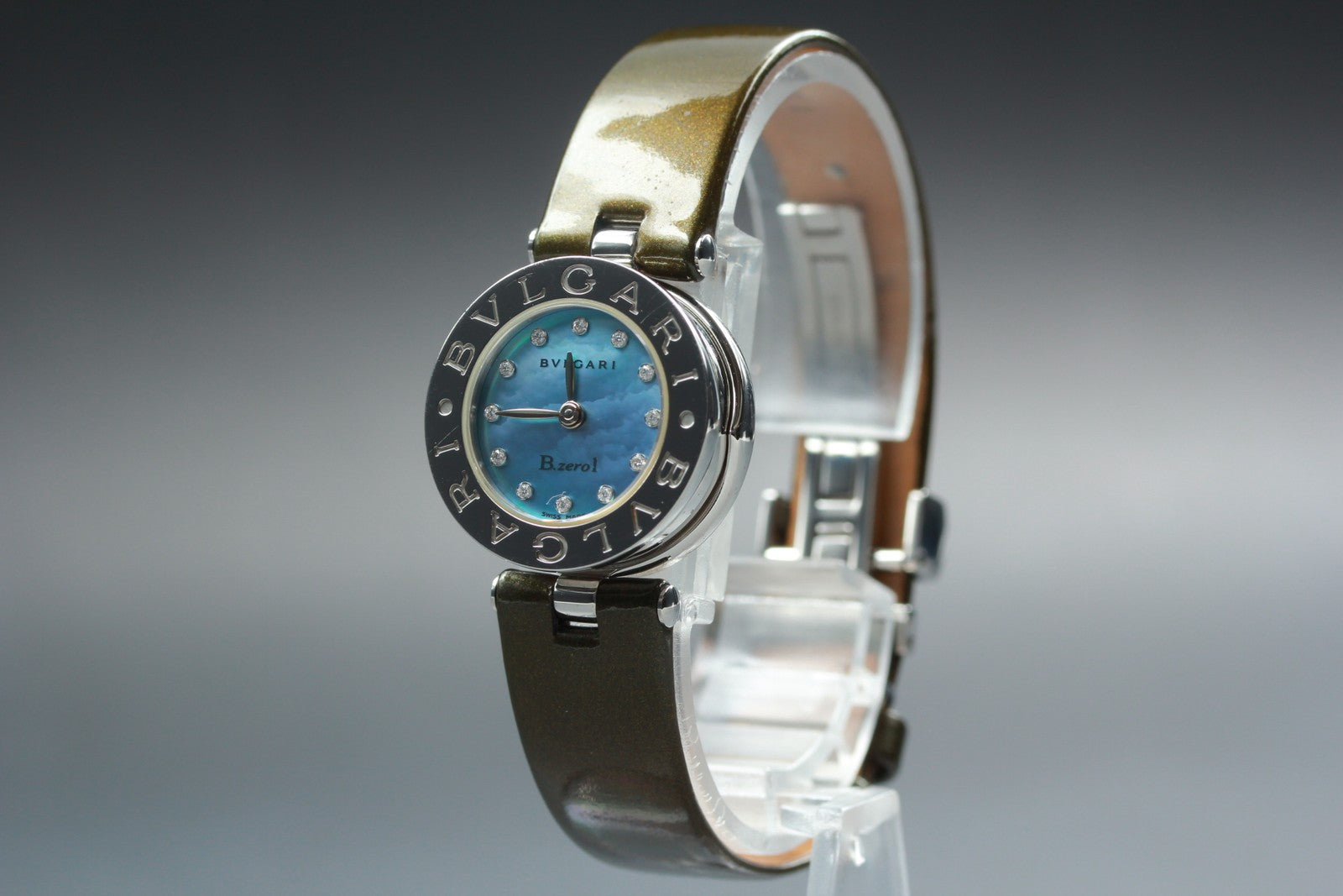 [Exc+5 Box] BVLGARI B.zero1 BZ22S 12P Diamond Blue 22mm Quartz Watch JAPAN