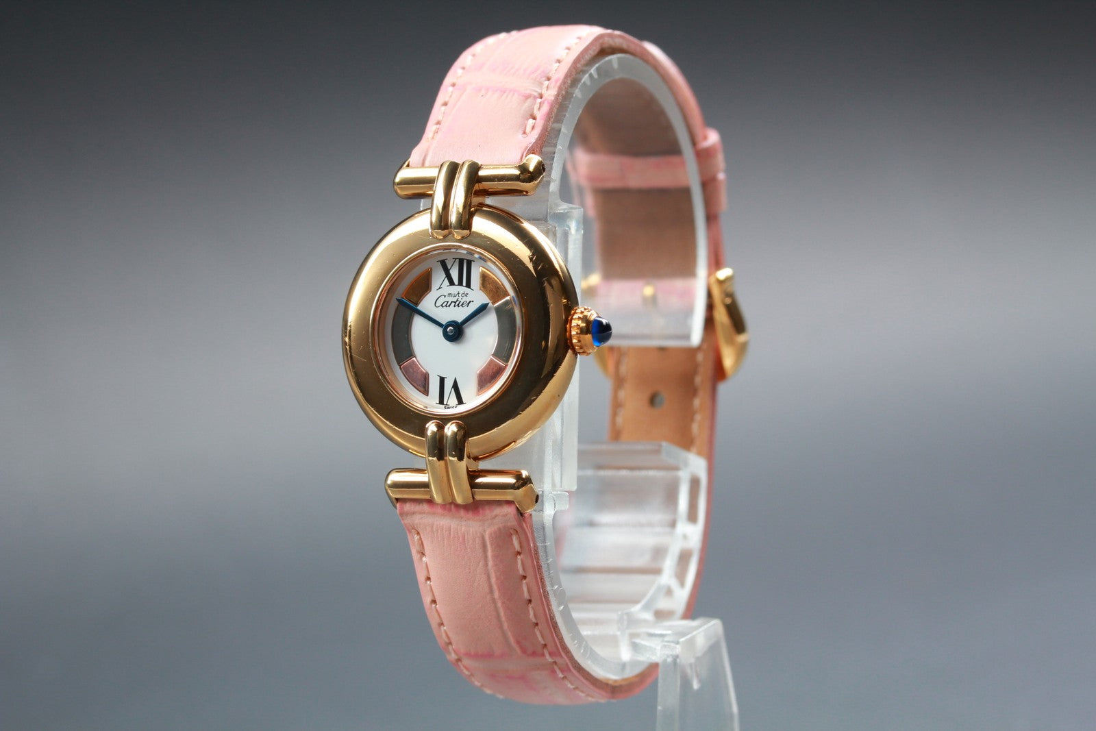 Vintage [Exc+5] Cartier Must Colisee Vermeil 590002 Gold Pink Women's Qz Watch