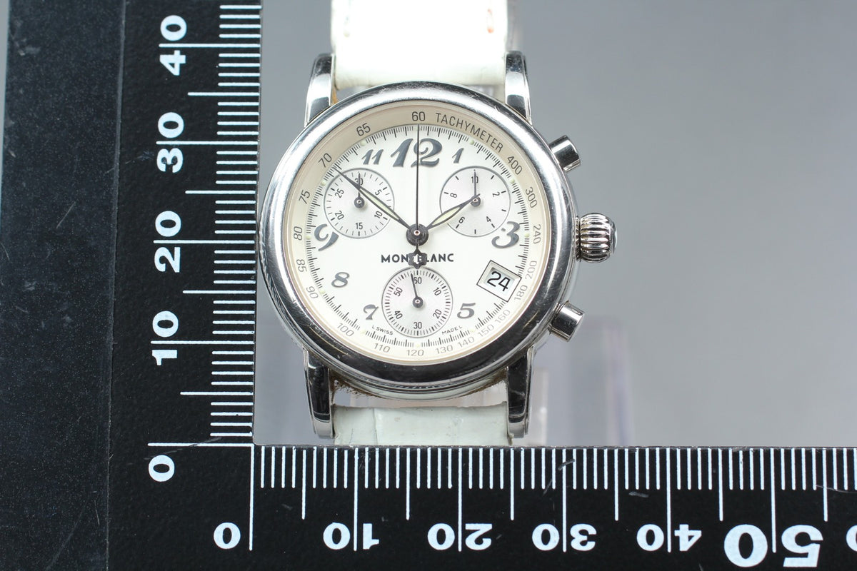 MONTBLANC Meisterstuck 7039 Quartz Silver Chronograph Women's Watch 30mm JAPAN