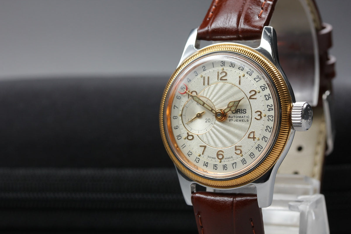 Vintage ORIS Big Crown Pointer Date 7462 Automatic Women's Watch 33mm JAPAN