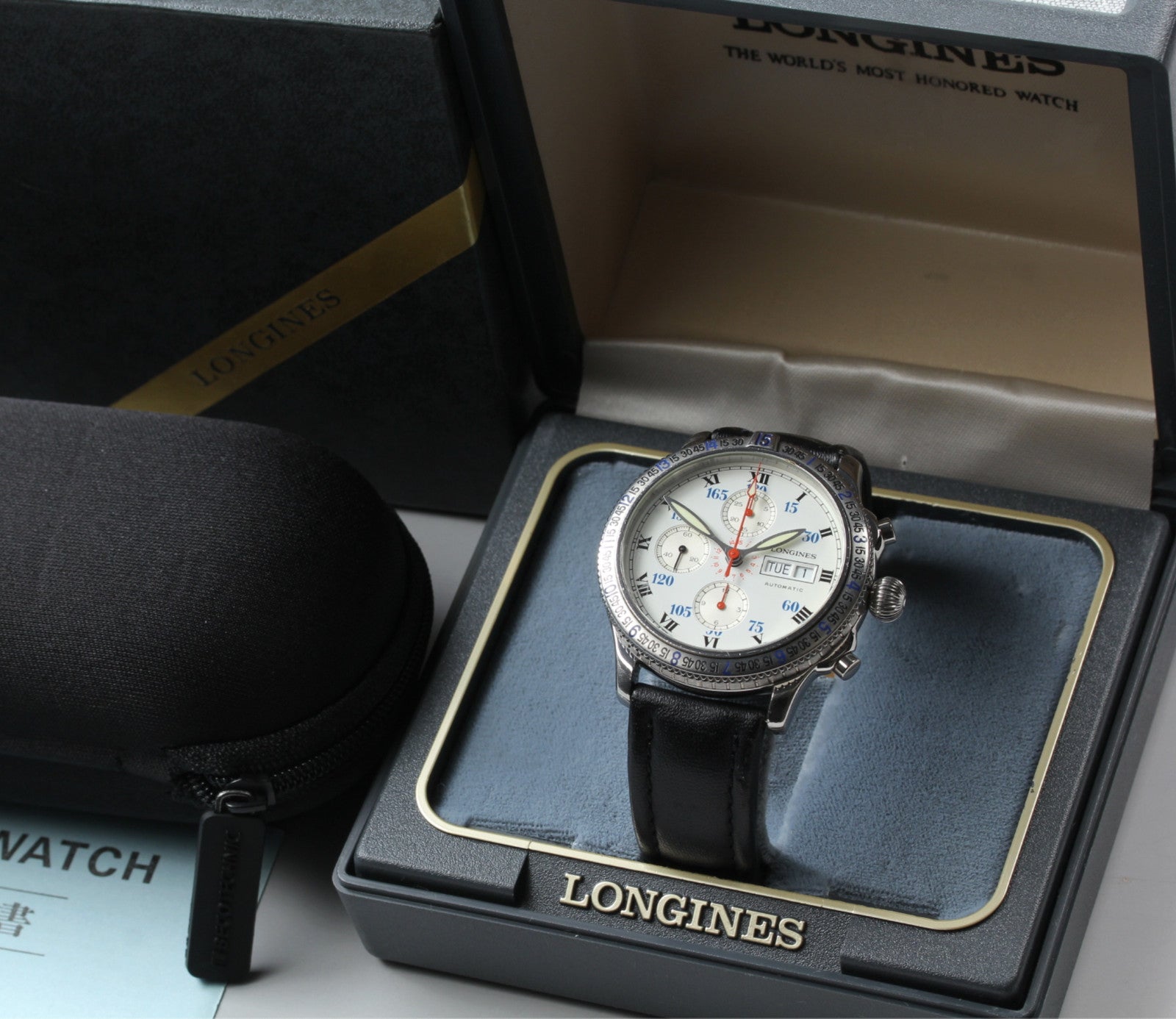 [Exc+5 Box] Longines Lindbergh Hour Angle Chronograph L2.618.4 AT Men's Watch