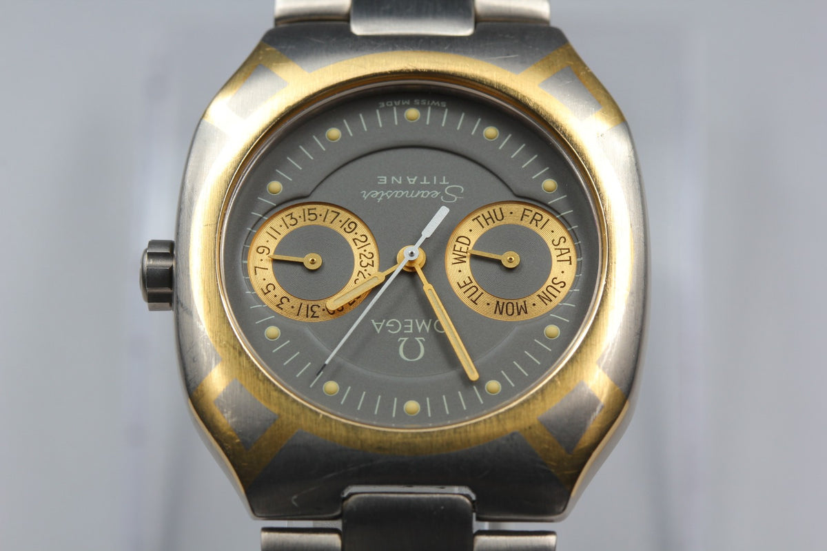 OMEGA Seamaster Polaris 396.1121 Titane Day Date Qz Watch Men's Watch Vintage