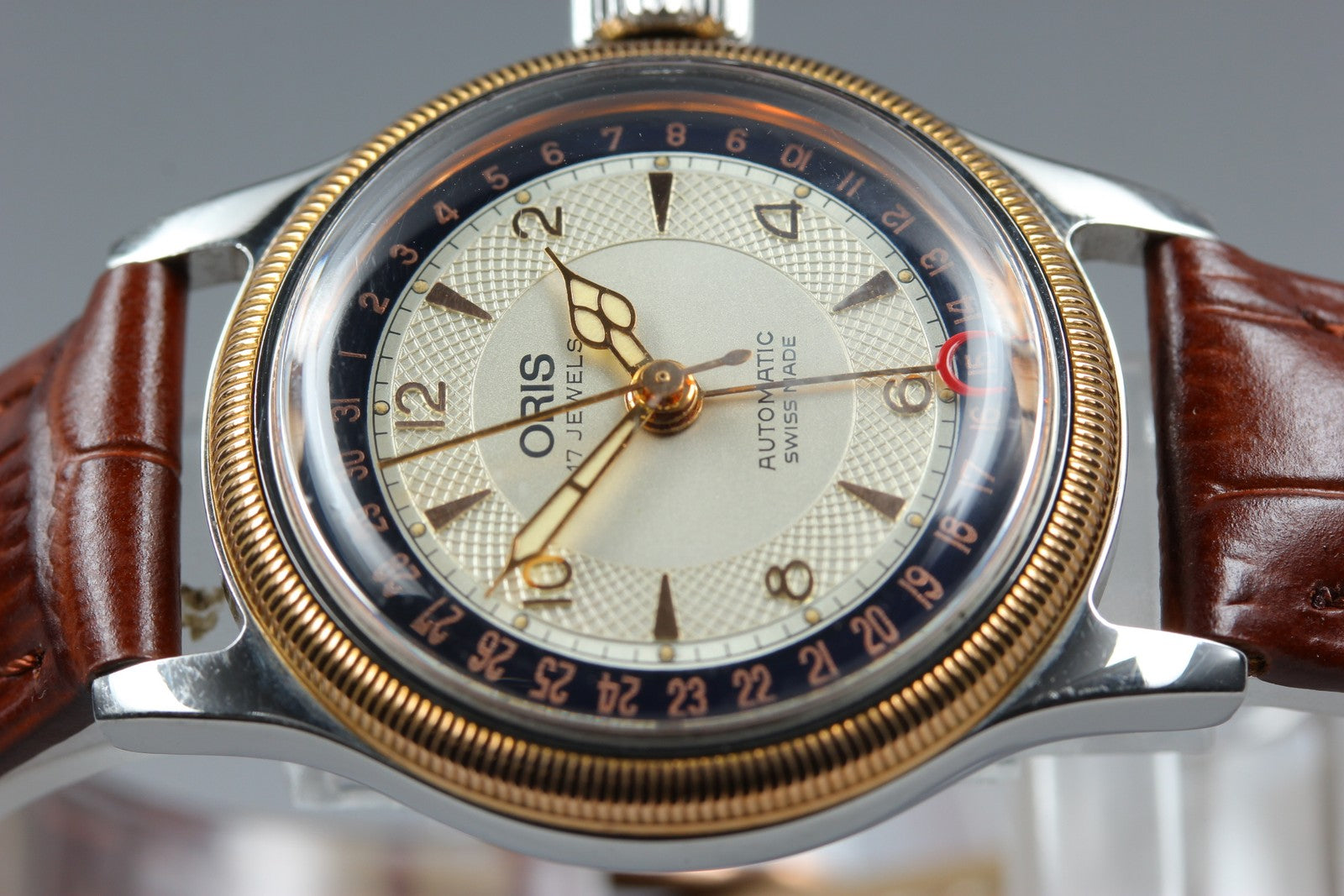 Vintage ORIS Big Crown Pointer Date 7400B Automatic Cream Men's Watch 32mm JAPAN