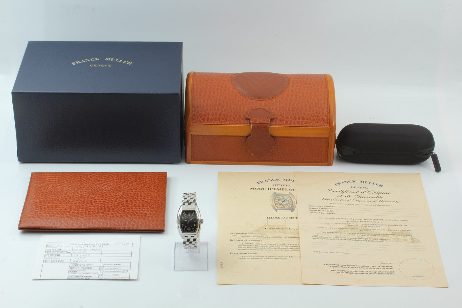 Franck Muller Conquistador 8005SC Automatic Silver Black 34mm Men's Watch [Box]