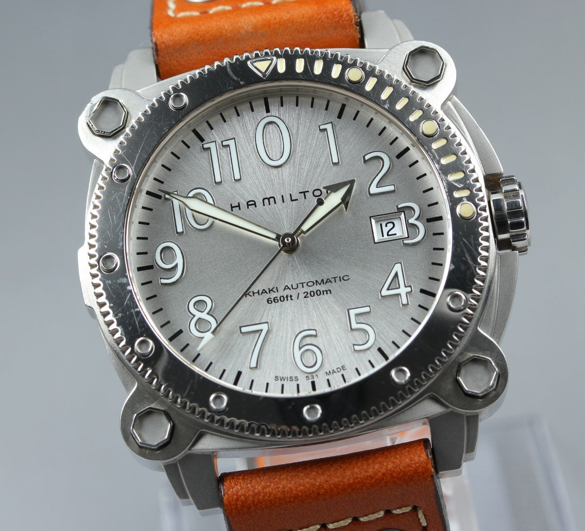 Hamilton Khaki Below Zero H785550 44mm Silver Brown Automatic Men's Watch
