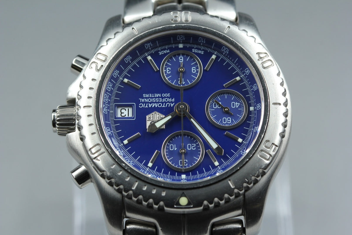 Tag Heuer Link Chronograph CT2110 Blue Dial Date 41mm Automatic Men's Watch Box