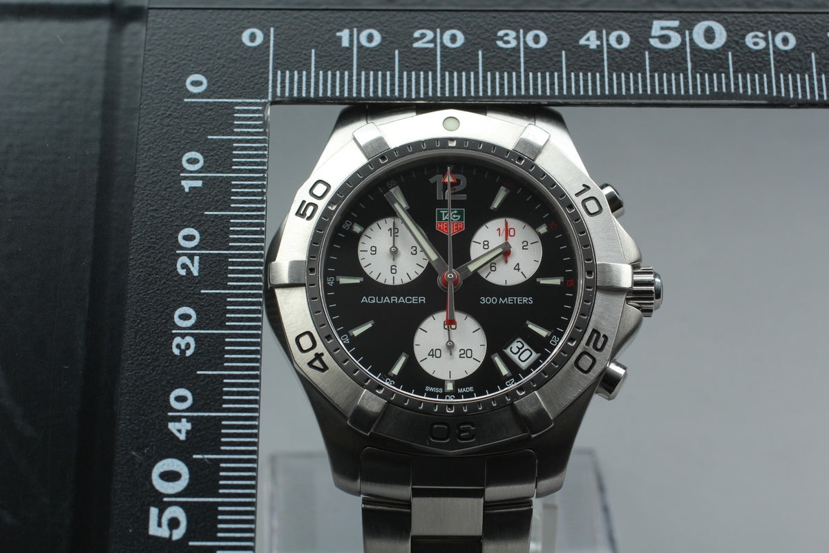 [Exc+5] Tag Heuer Aquaracer CAF1110 Chronograph Black Quartz Men’s Watch JAPAN