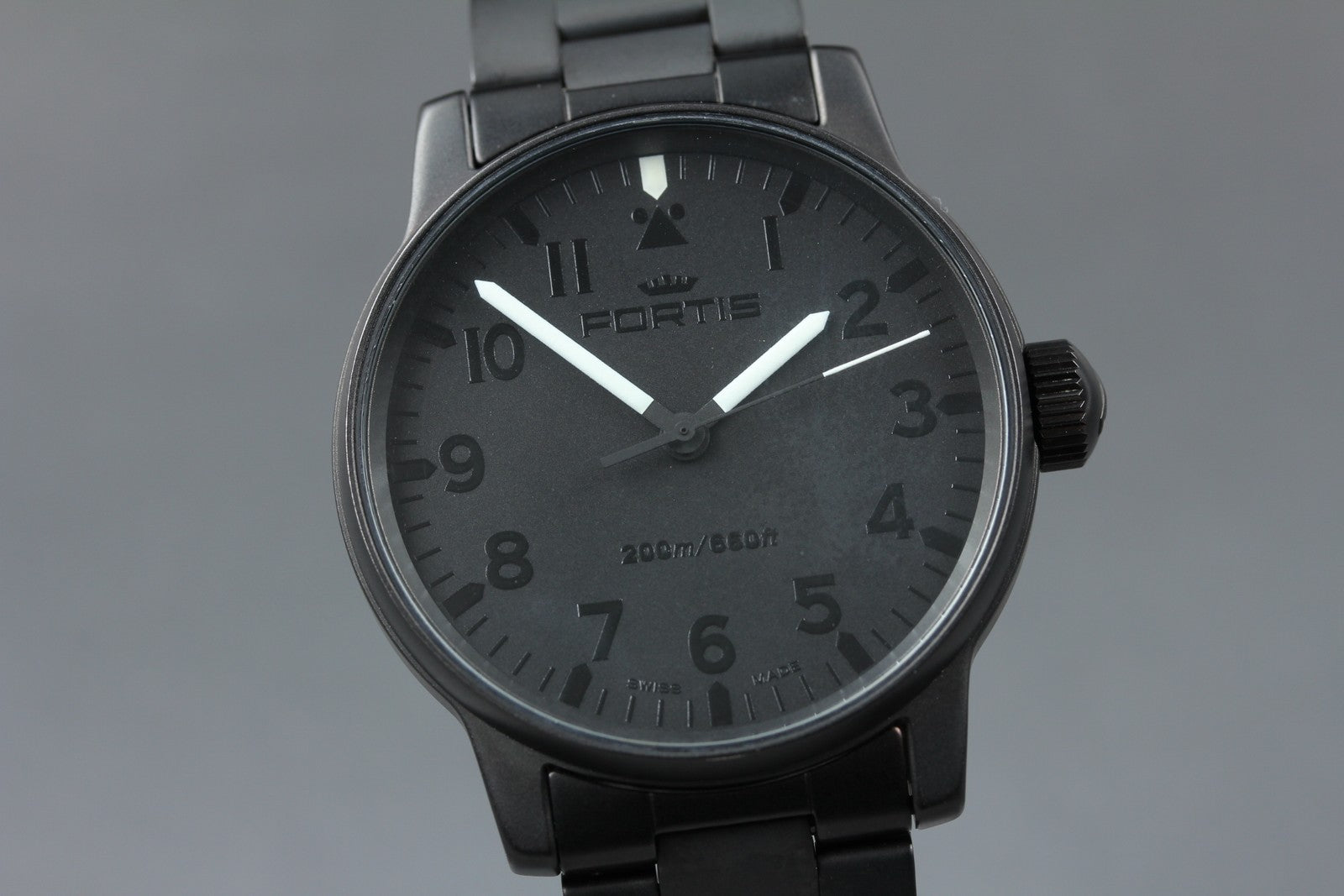 Rare FORTIS Flieger Professional Blackout 595.18.41MBO Automatic Men's Watch JP