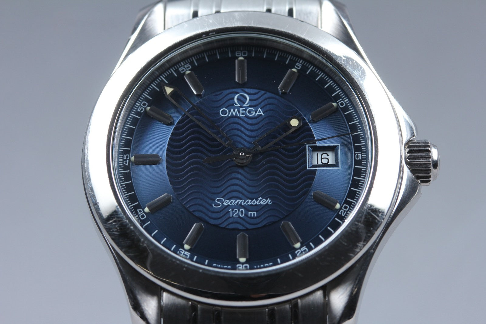 Overhauled [Exc+5 Box] OMEGA Seamaster 120m 2511.81 Blue Dial Quartz Men's Watch