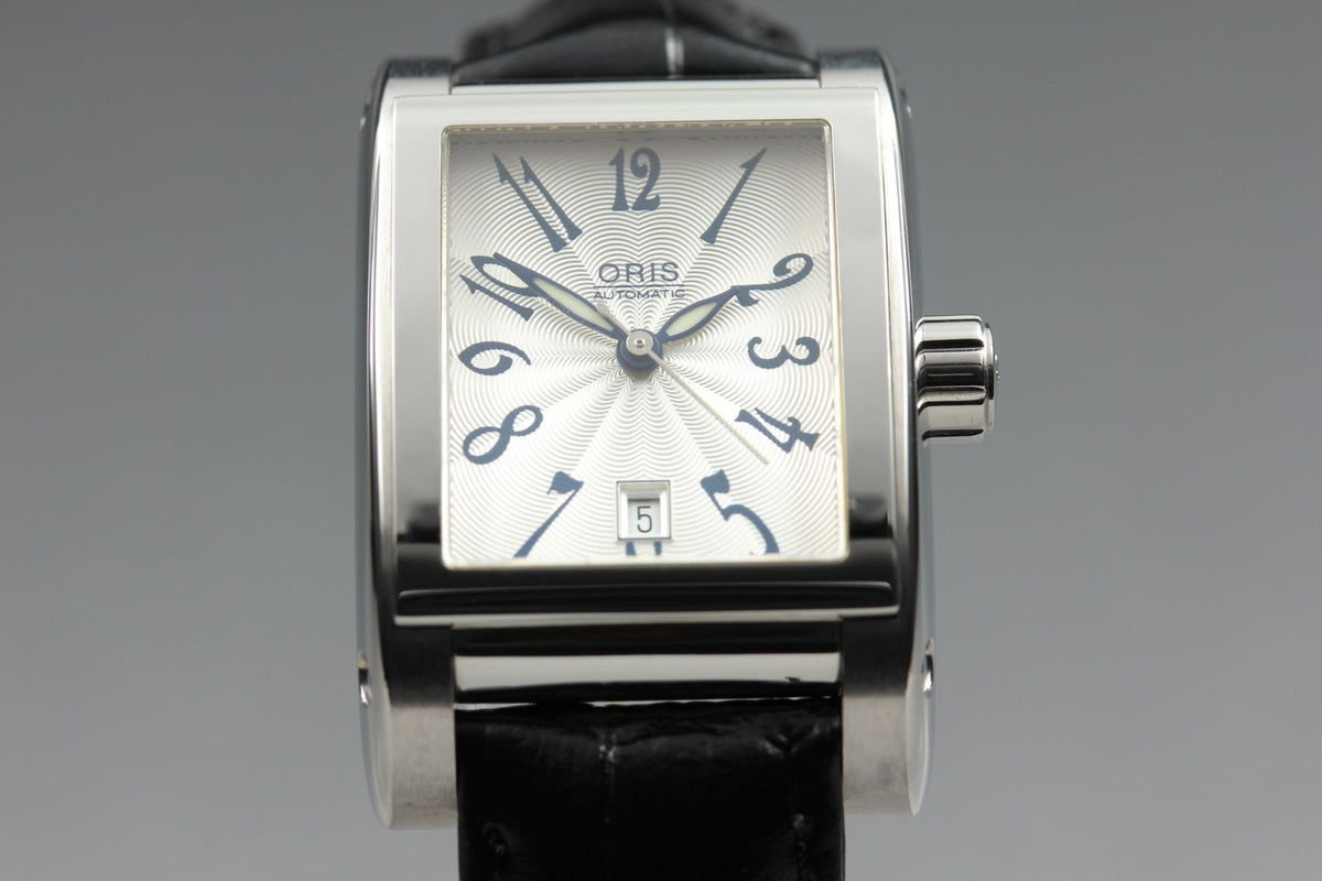 ORIS Rectangular 7526 Automatic Date Silver Dial Men's Watch 24mm From JAPAN