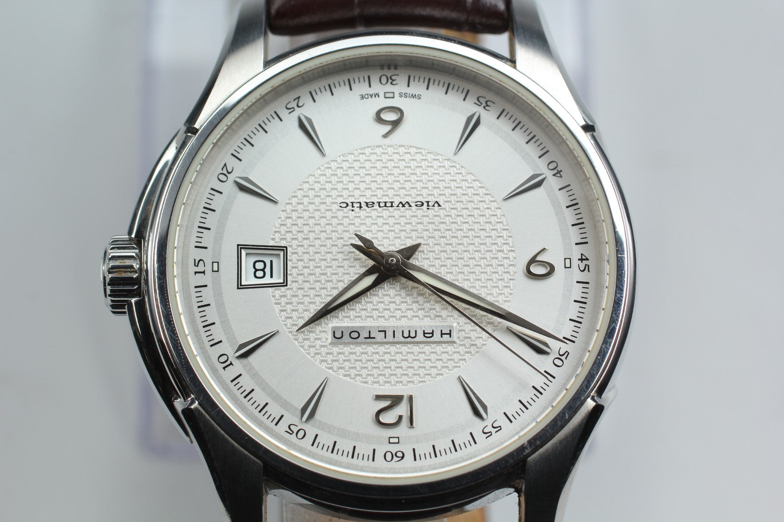 Hamilton Jazzmaster H325150 Silver Automatic Date Men's Watch 40mm JAPAN Box