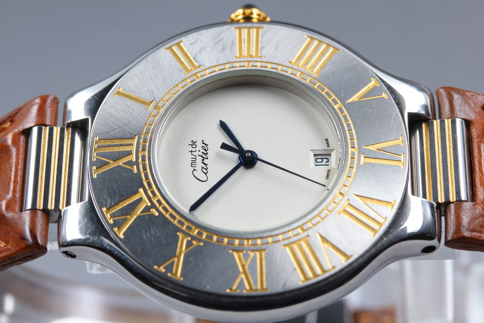 Vintage [Exc+5 Box] Cartier Must de Cartier 21 126000P 34mm Men's Quartz Watch