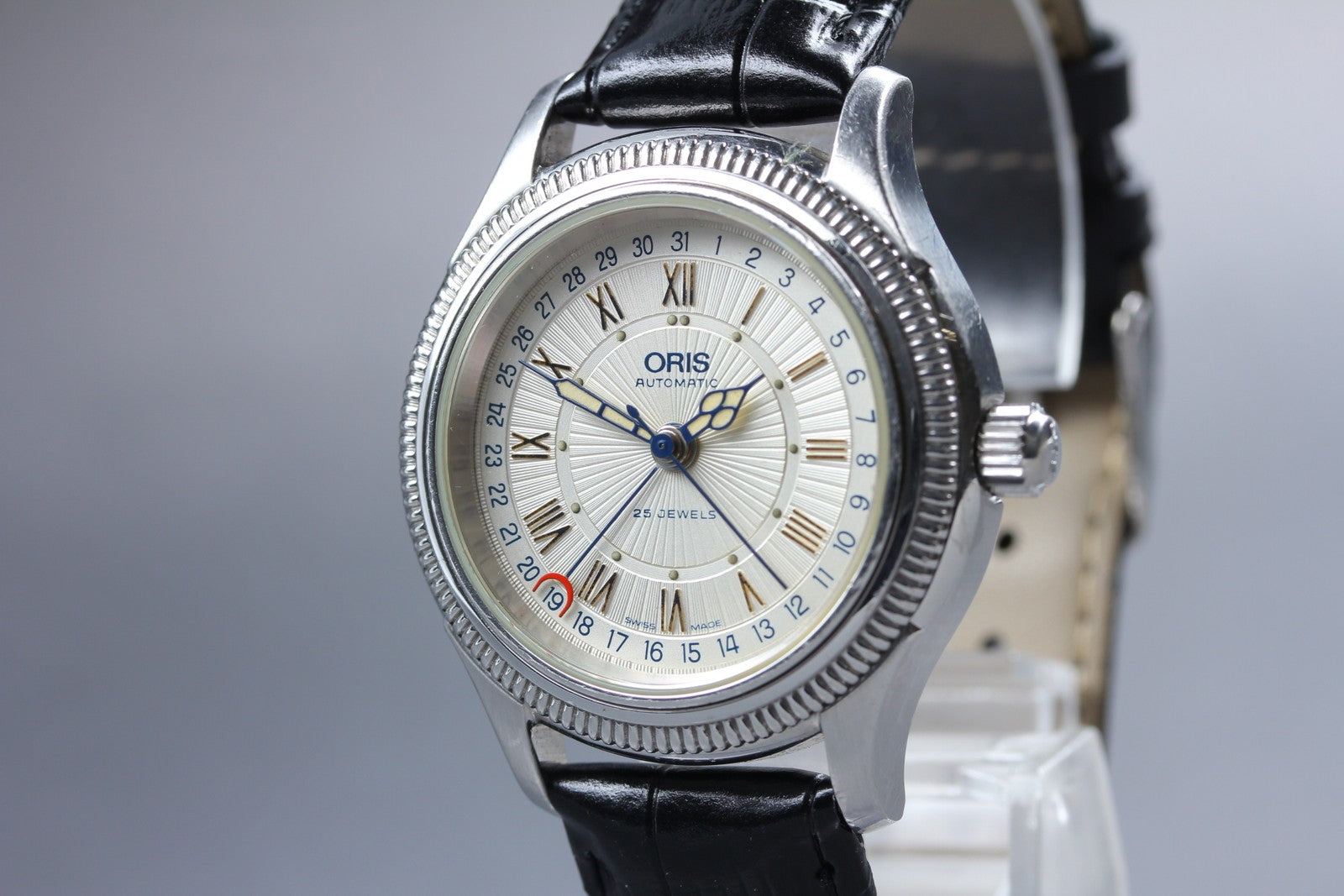 Vintage Oris Pointer Date 7465B Automatic White Dial Men's Watch 36mm JP Exc+5