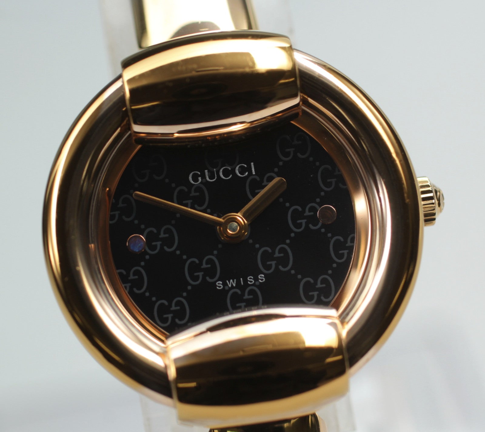 Vintage [Exc+5] GUCCI 1400L Black Dial Gold 25mm Women's Quartz Watch From JAPAN