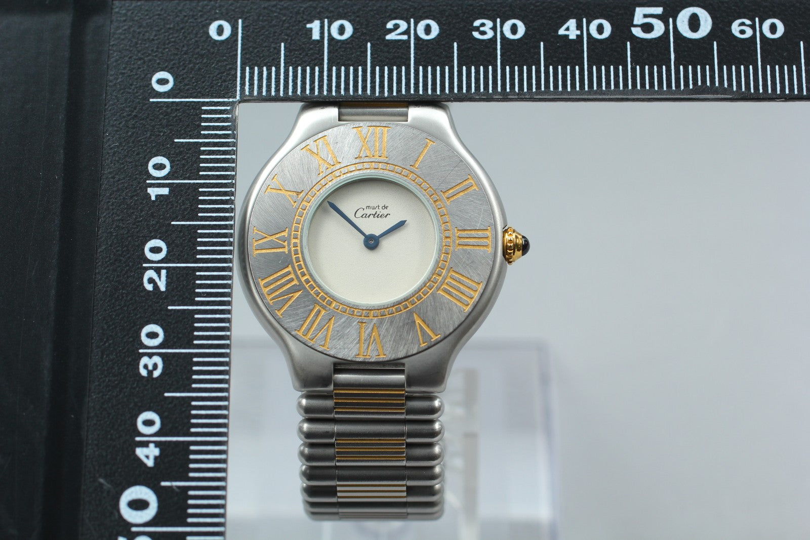 [Exc+5] Cartier Must de Cartier 21 31mm Silver Gold Unisex Quartz Watch JAPAN