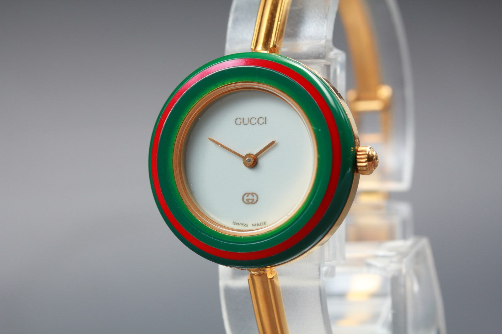 New Batt Gucci 11/12 Change Bezel 12 Colors Gold Quartz Women's Watch From JAPAN