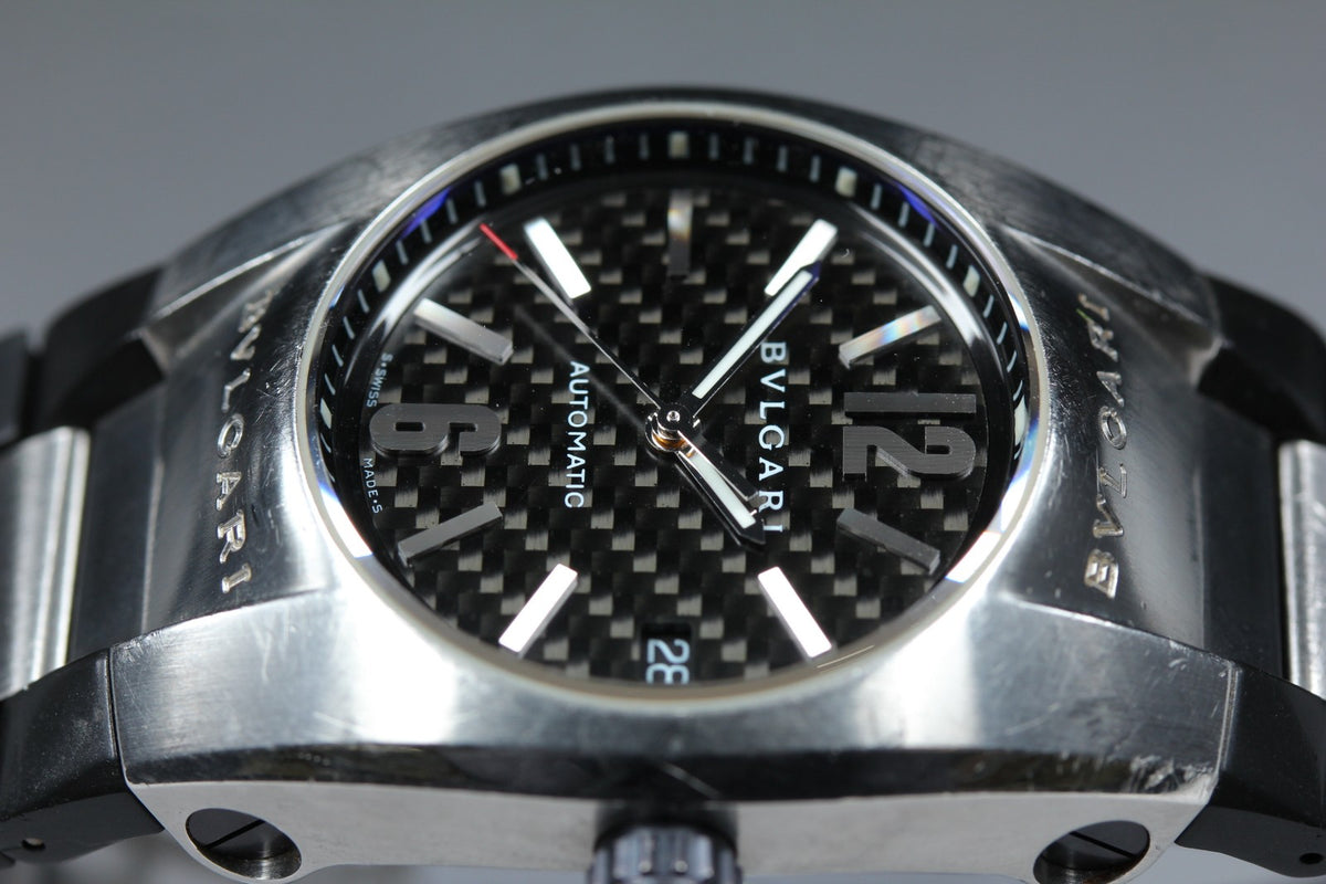 BVLGARI Ergon EG35S Black Dial Automatic Date Men's Watch 35mm JAPAN Exc+5