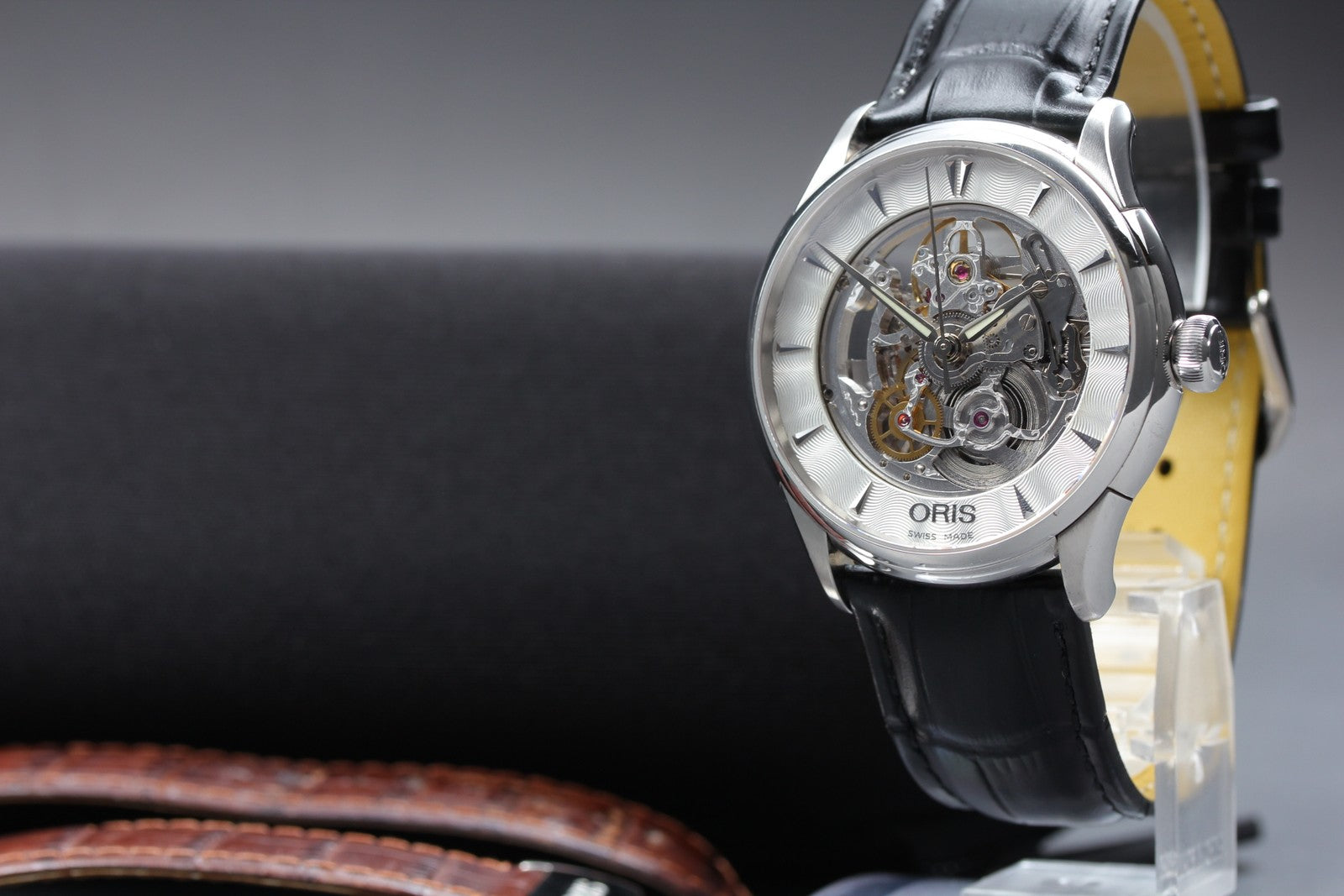 ORIS Artelier Skeleton 7591-01 Date Silver Black 39mm Automatic Men's Watch