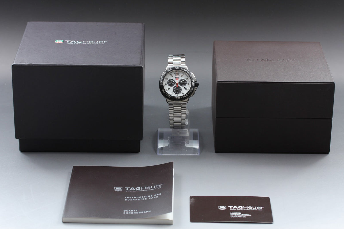 TAG HEUER Formula 1 CAU1111 Quartz White Dial Date Men's Watch 42mm JAPAN