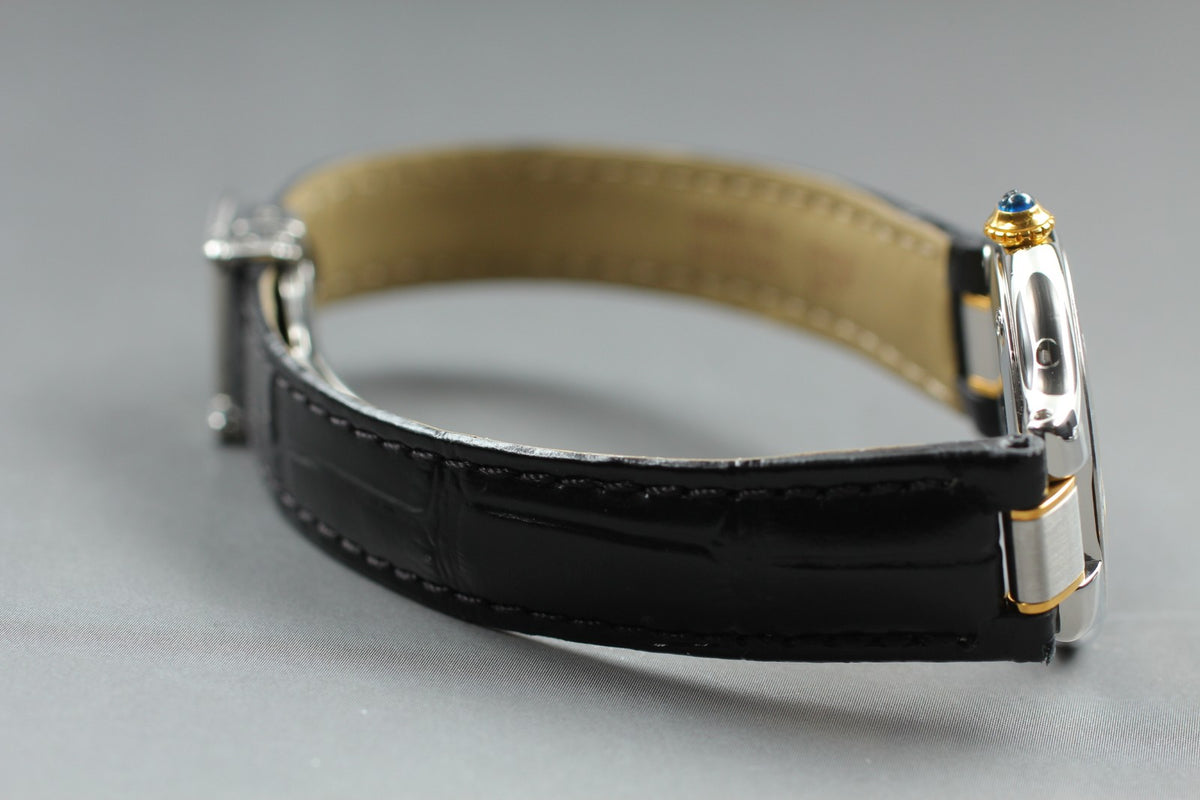 [Exc+4] Cartier Must de Cartier 21 1340 Silver Black 27mm Women’s Qz Watch JAPAN
