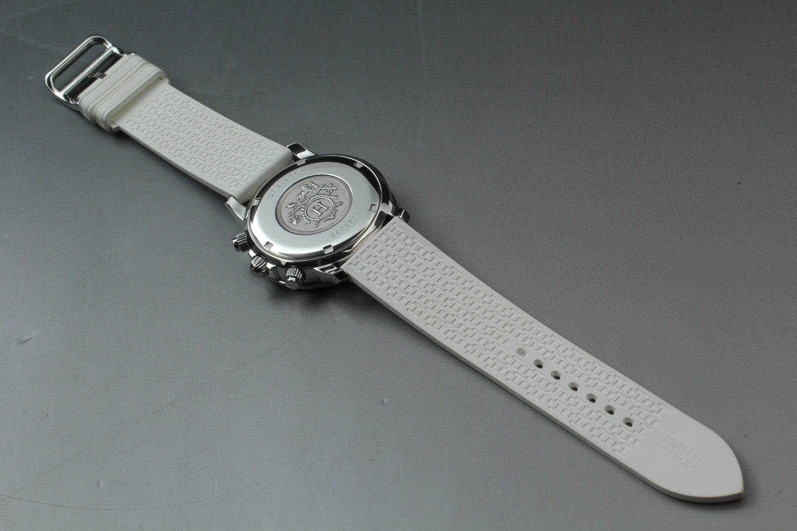 New Batt HERMES Clipper CP2.430 Quartz White Chronograph Men’s Watch 36mm JP Box
