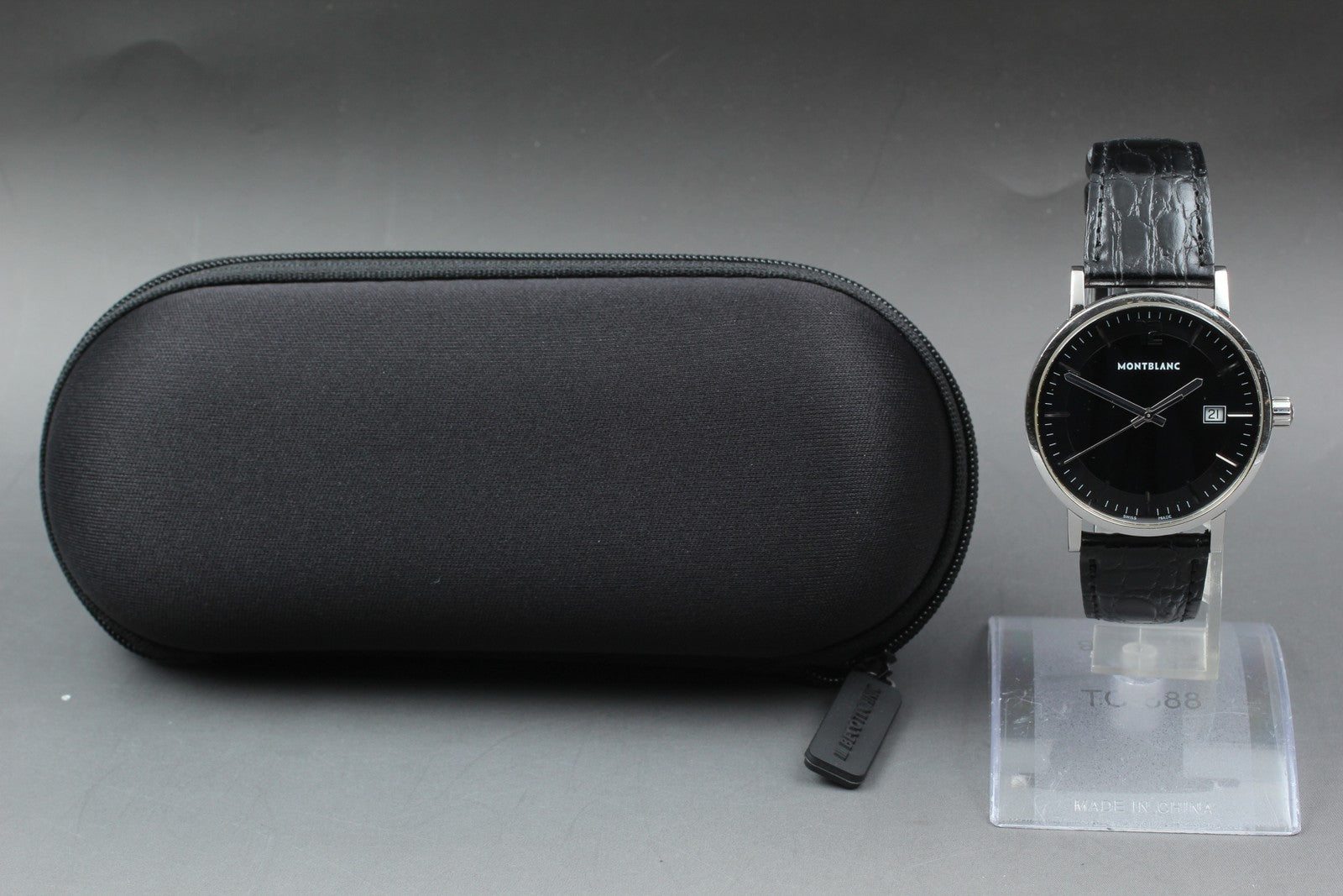 [Exc+5] Montblanc Summit 7093 Black Dial 39mm Date Quartz Men's Watch From JAPAN