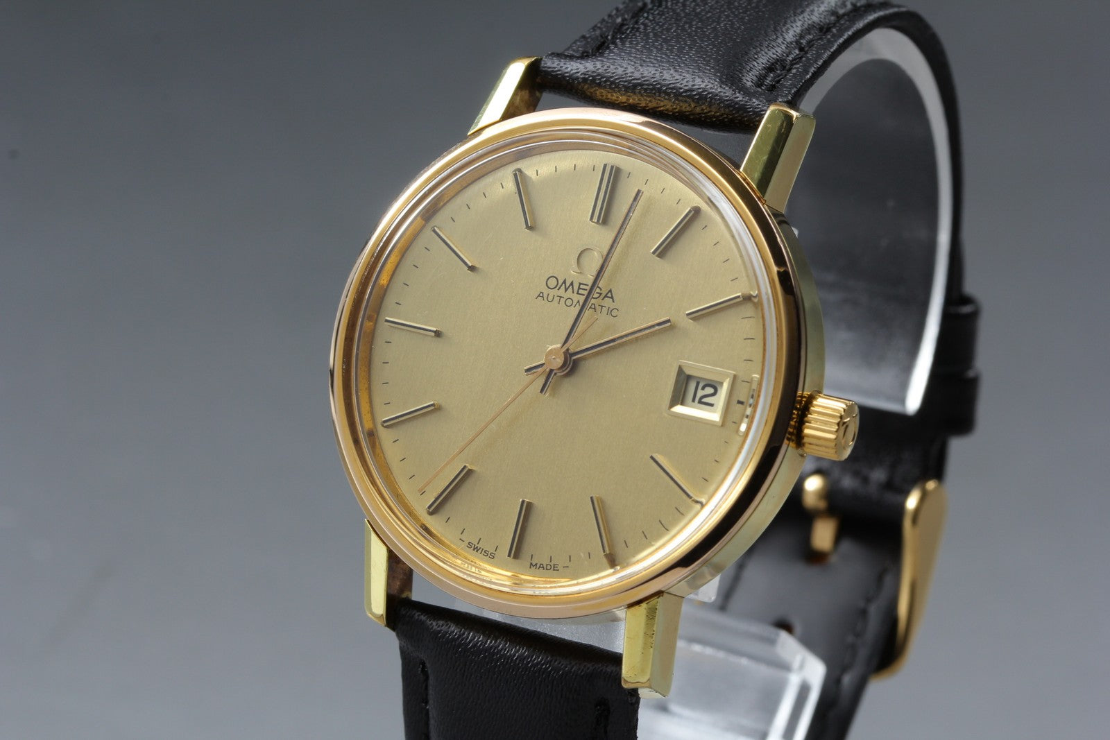 Vintage OMEGA Seamaster Gold 166.0202 Cal.1012 Date 34mm Automatic Men's Watch