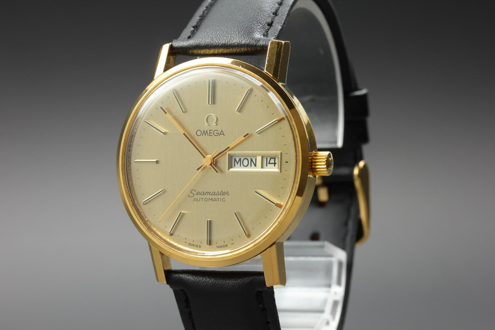 Vintage OMEGA Seamaster Gold 166.0209 Cal.1020 Day/Date 34mm AT Men's Watch