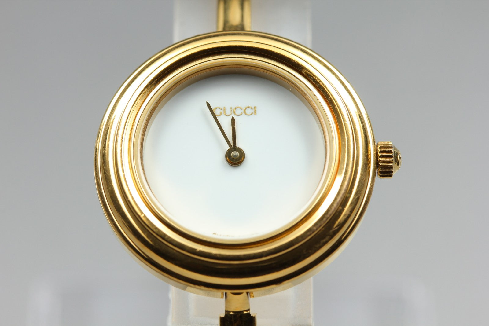 [Overhauled] Gucci Change Bezel 11/12.2 Gold Bangle Women's Quartz Watch Vintage