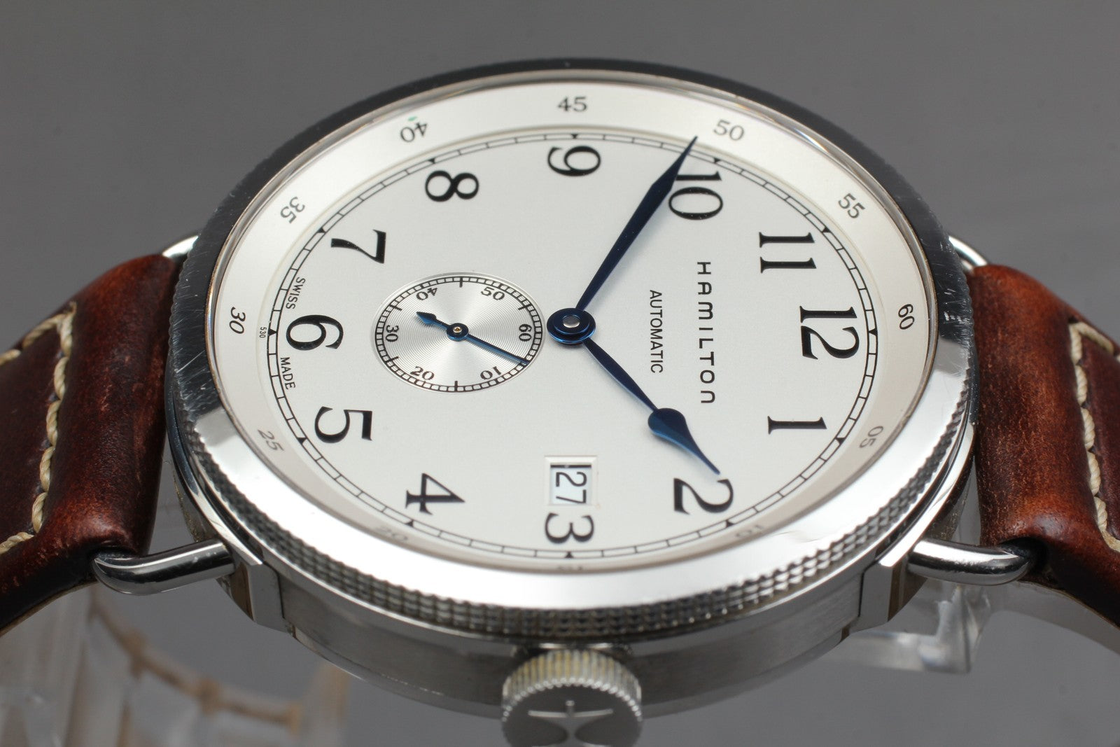 Exc+5* Hamilton H784650 Silver Stainless Steel Automatic Men's Watch 40mm JAPAN