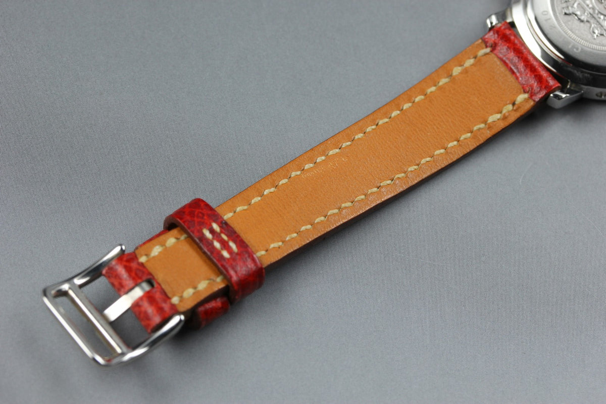 HERMES Clipper CL4.210 Date White Dial Red "E" 24mm Woman's Quartz Watch [Box]