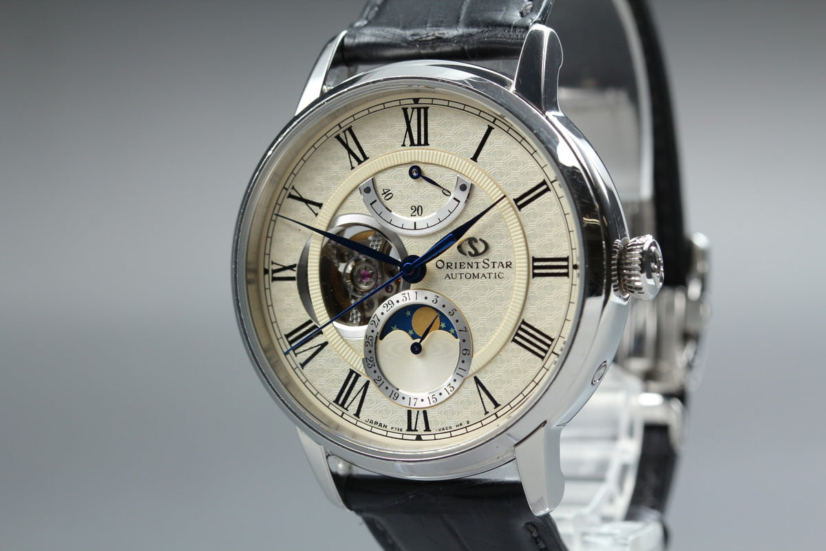 ORIENT STAR Mechanical Moon Phase F7X6-UAC0 40mm Automatic Men's Watch JAPAN