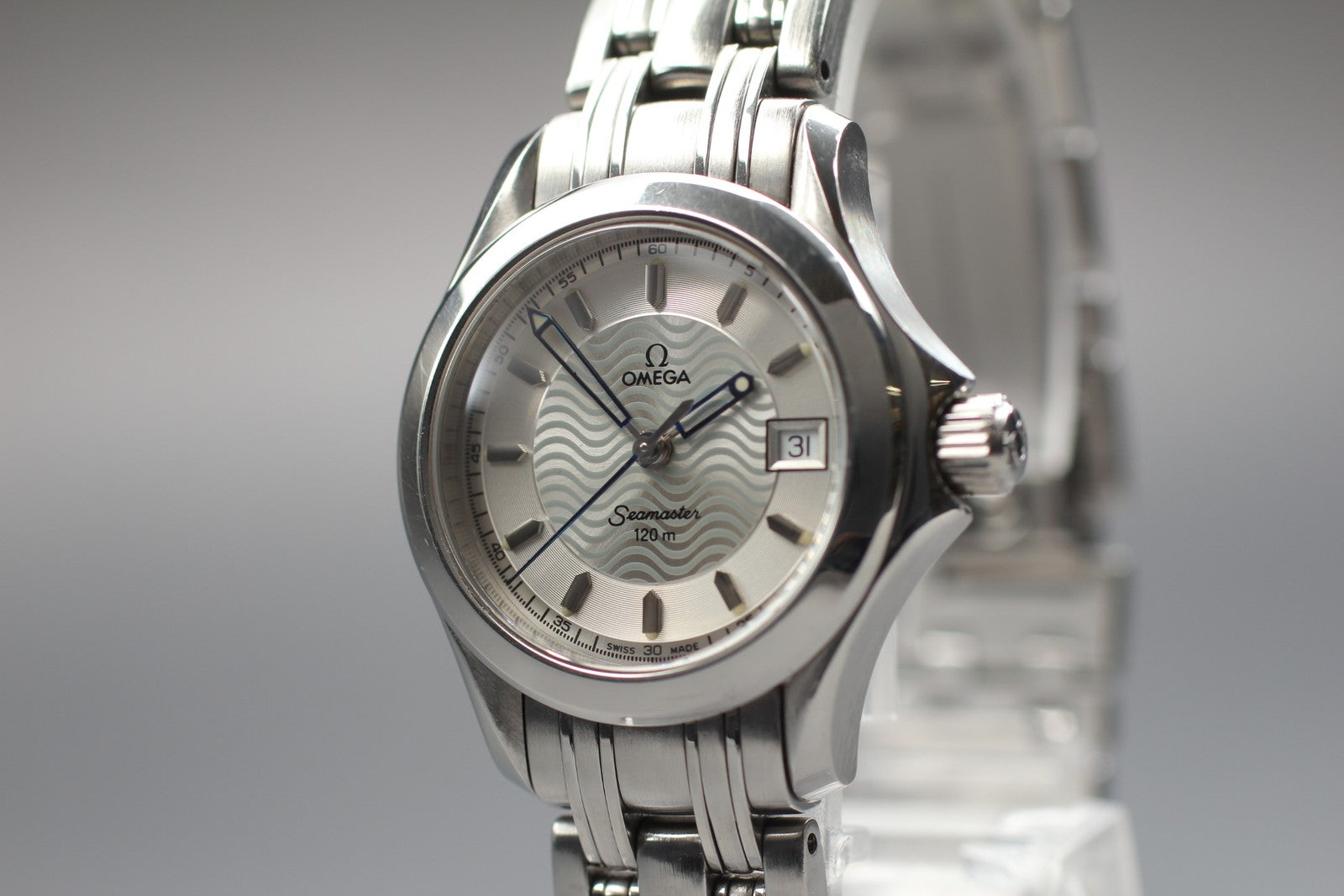 New Batt[Exc+5]Box OMEGA Seamaster 120m Cal.1424 2581.31 Ladies Watch 27mm JAPAN