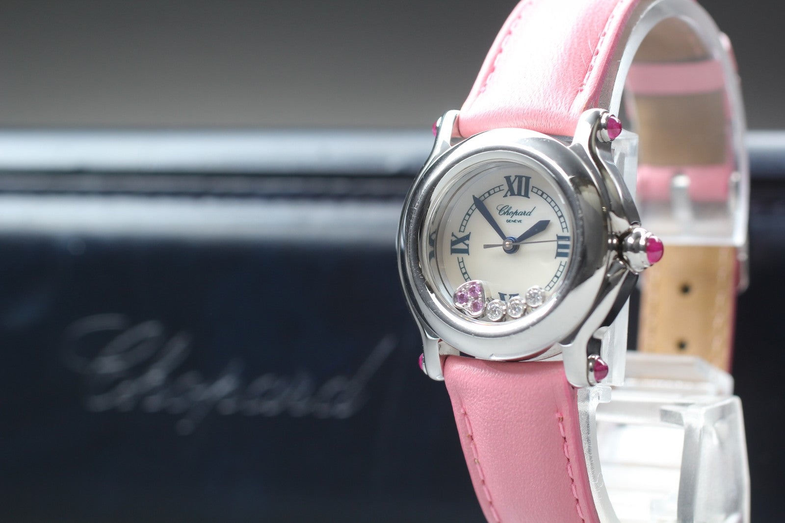 [Exc+5 Box] Chopard Happy Sports 27/8245-42 Heart Diamond Pink Qz Women’s Watch