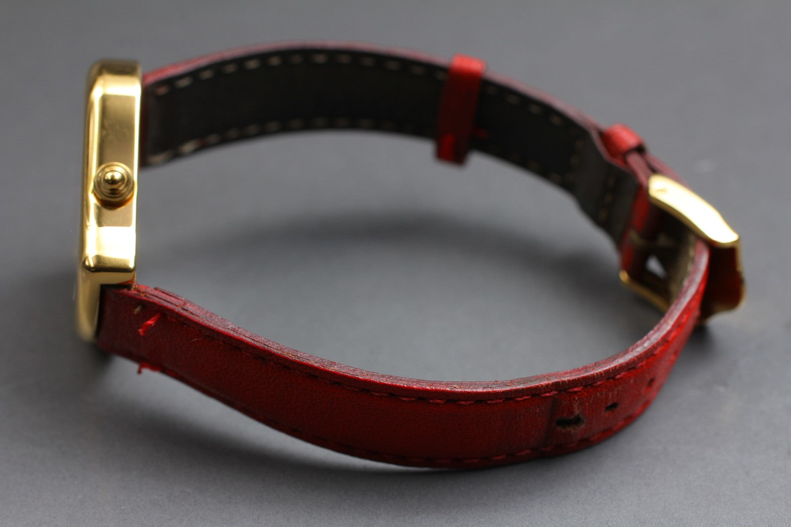 Overhauled [Exc+4] Yves Saint Laurent Heart Gold Red 30mm Women's Watch Quartz