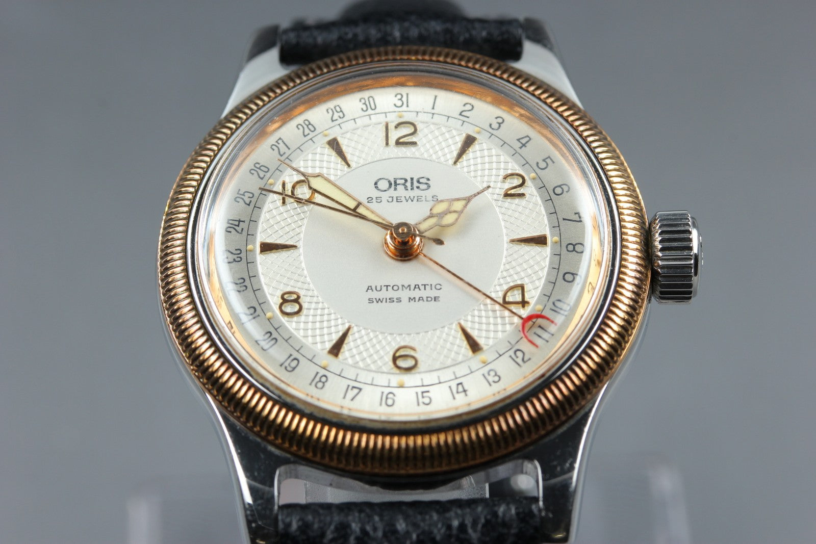 Vintage ORIS Big Crown Automatic Silver Dial Date Men's Watch 35mm JAPAN