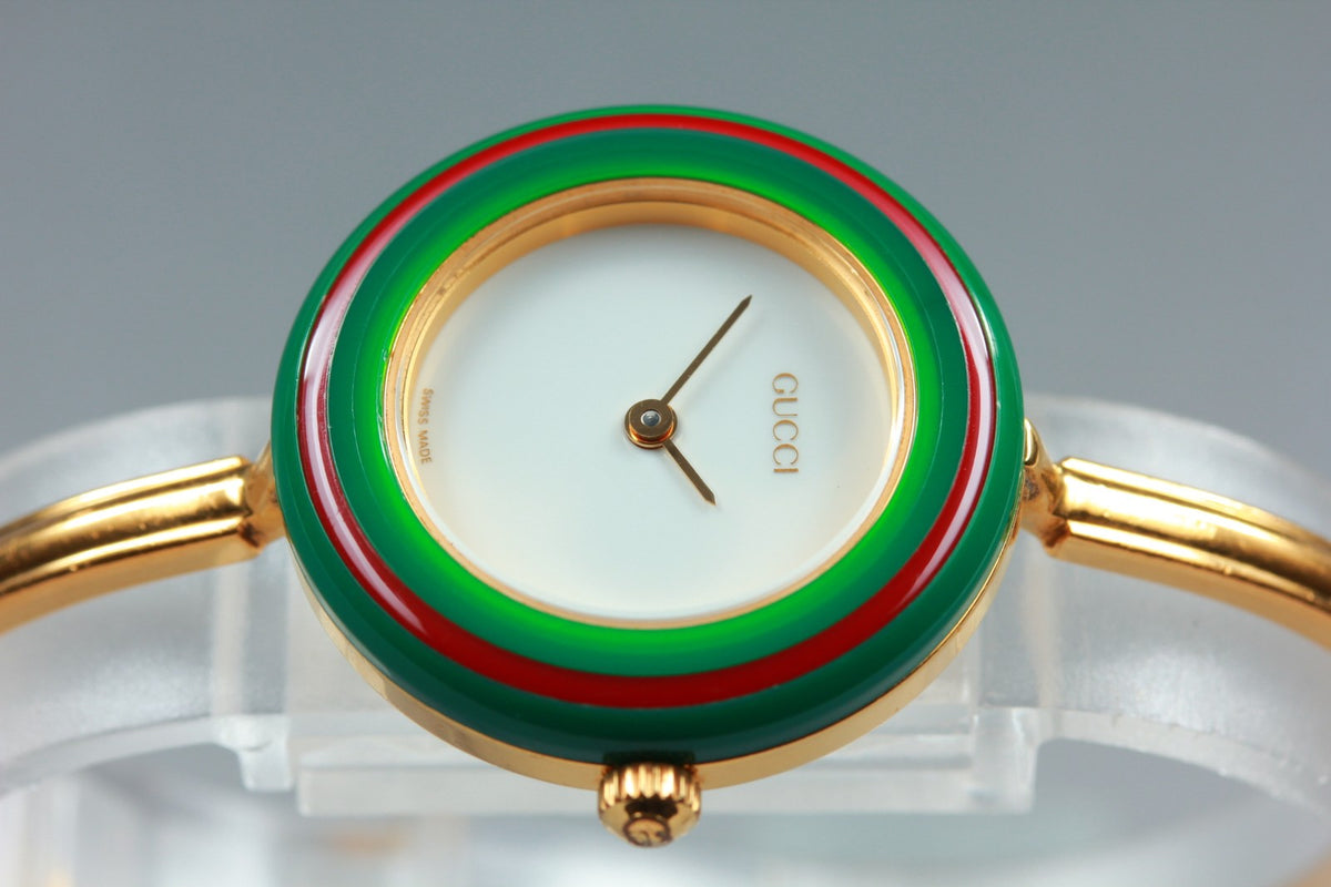 New Batt GUCCI Change Bezel 11/12.2 12Color Quartz White Women's Watch JAPAN