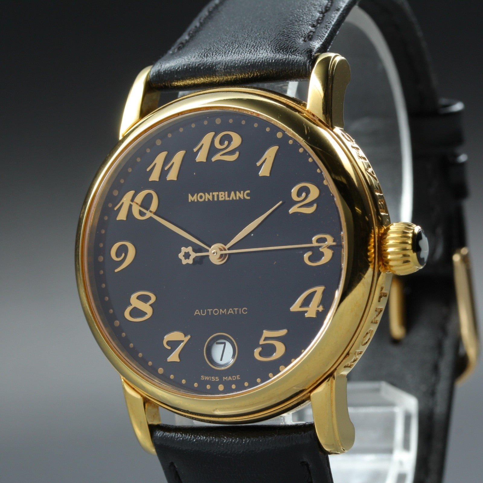 MONTBLANC Meisterstuck 7004 Automat Black Dial Men's Watch 35mm JAPAN Box
