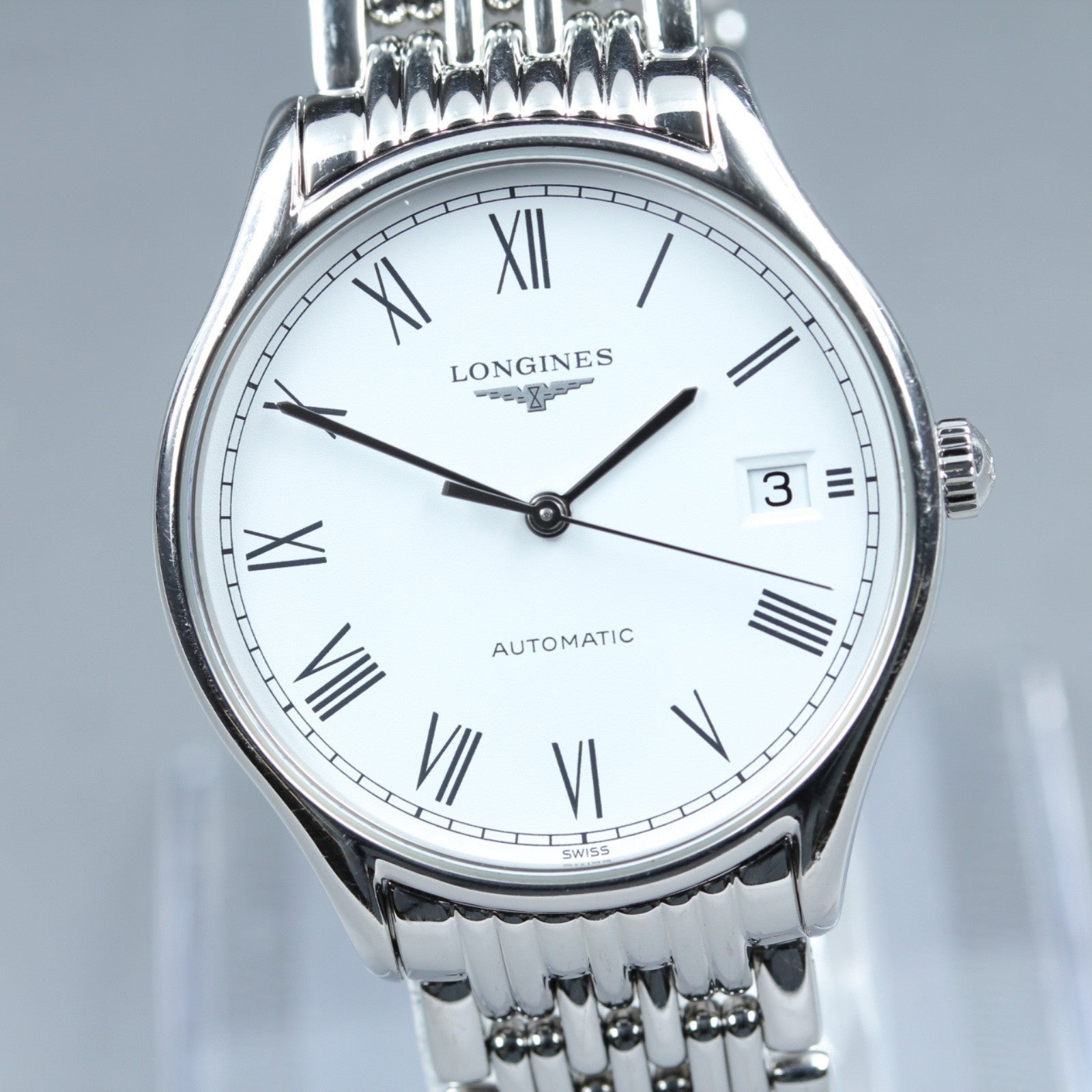 LONGINES Lyre L4.860.4 Automatic Date White Dial Men's Watch 35mm JAPAN Exc+5
