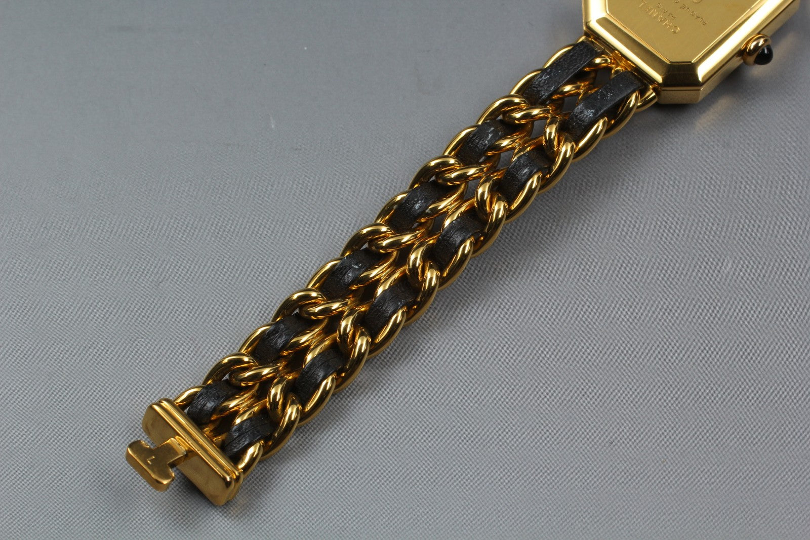 [Exc+5 Box] CHANEL Premiere L Size Black Dial 20mm Gold Quartz Women’s Watch
