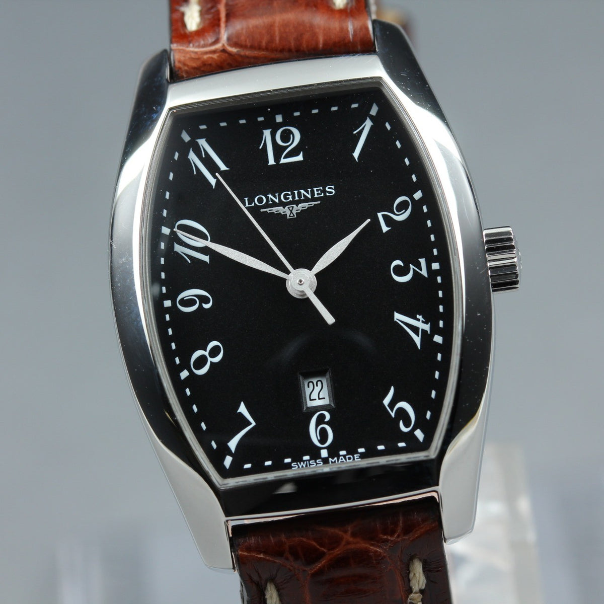 LONGINES evidenza L2.155.4 Quartz Black Dial Date Women's Watch 25mm JAPAN Box