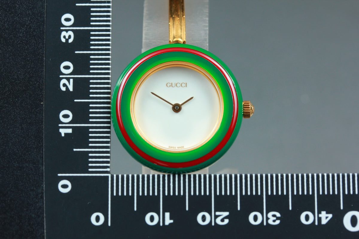 New Batt GUCCI Change Bezel 11/12.2 12Color Quartz White Women's Watch JAPAN