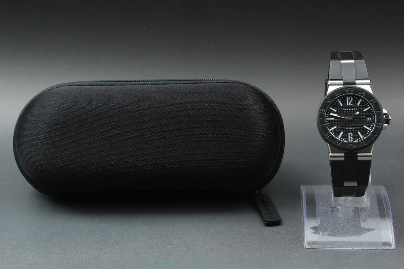 BVLGARI Diagono DG35SV Black Dial Automatic Men's Watch 36mm JAPAN