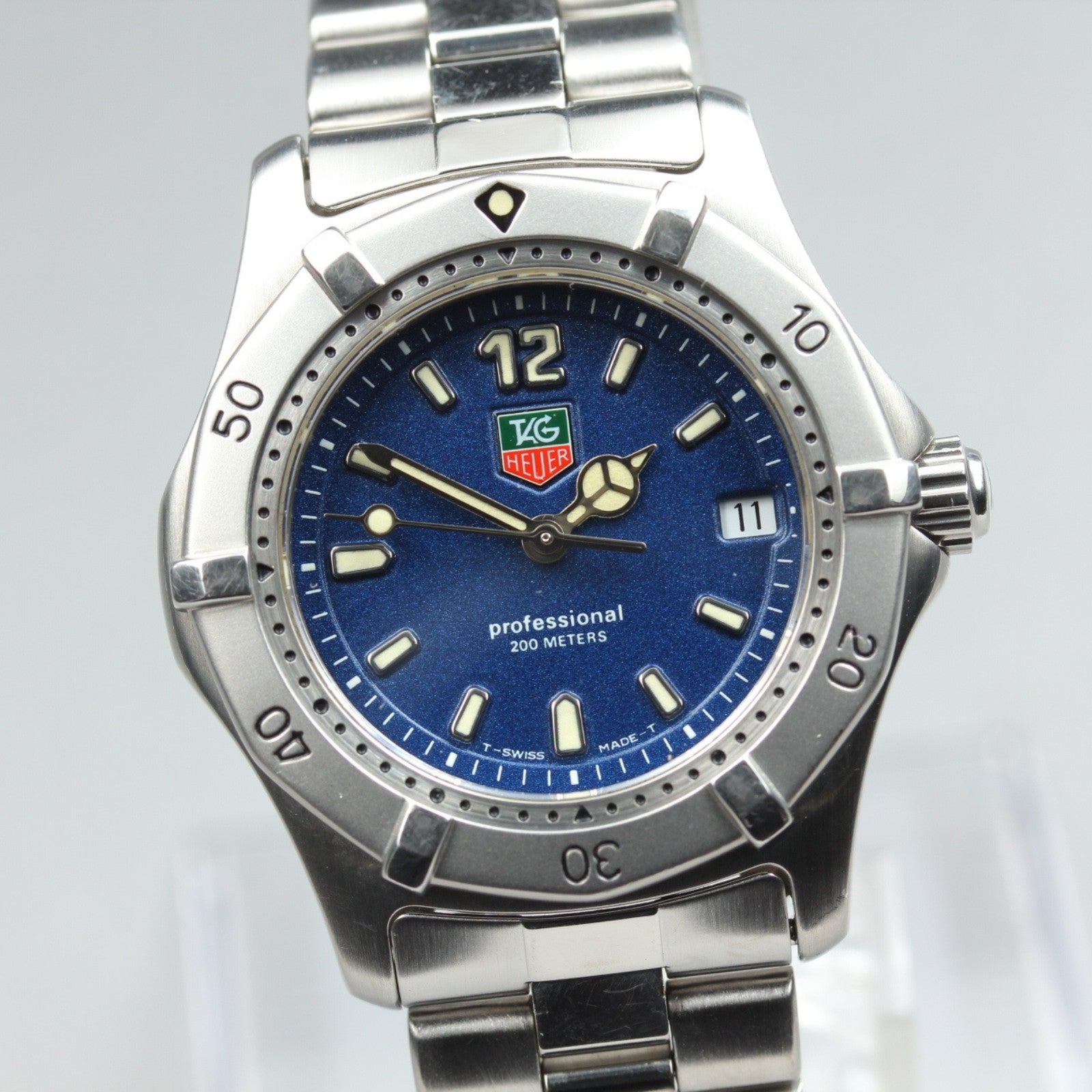 Battery replaced TAG HEUER Professional 200m WK1213 Blue Men's Watch 35mm JAPAN
