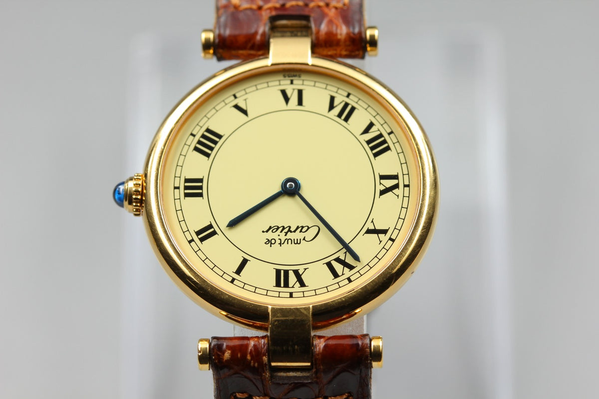 Vintage Cartier Must de Cartier Vendome 590003 Vermeil 925 Quartz Women's Watch