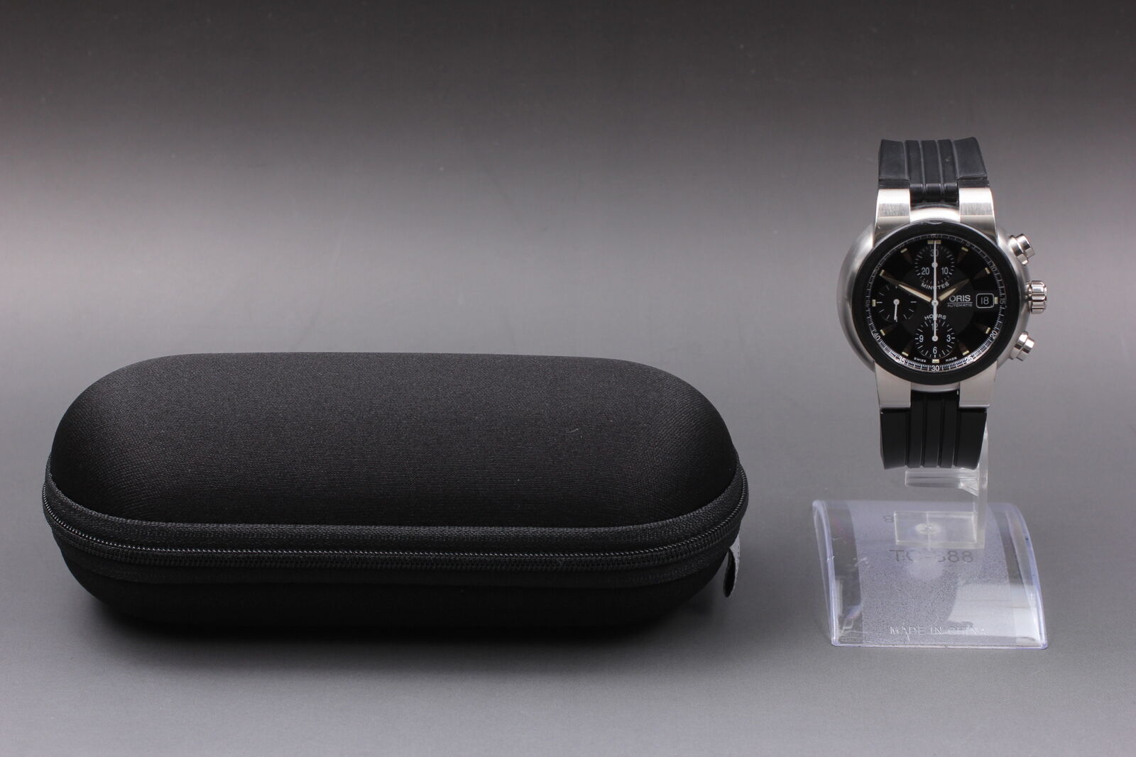 [Near MINT-] ORIS TT1 Chronograph 7521 Black Dial Automatic Men's Watch JAPAN
