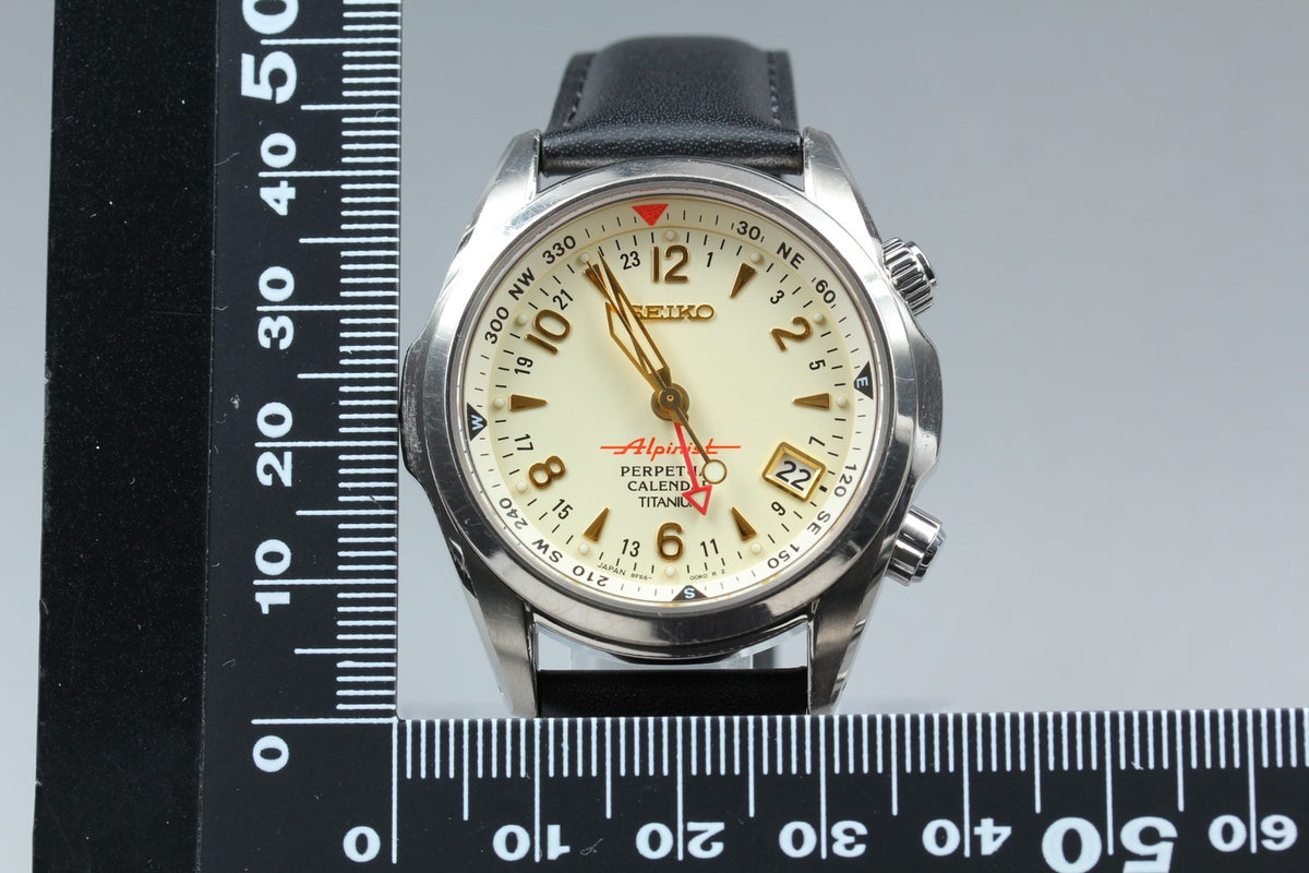 [Serviced] SEIKO Alpinist 8F56-00D0 SBCJ031 Ivory Titanium Men's Watch JAPAN