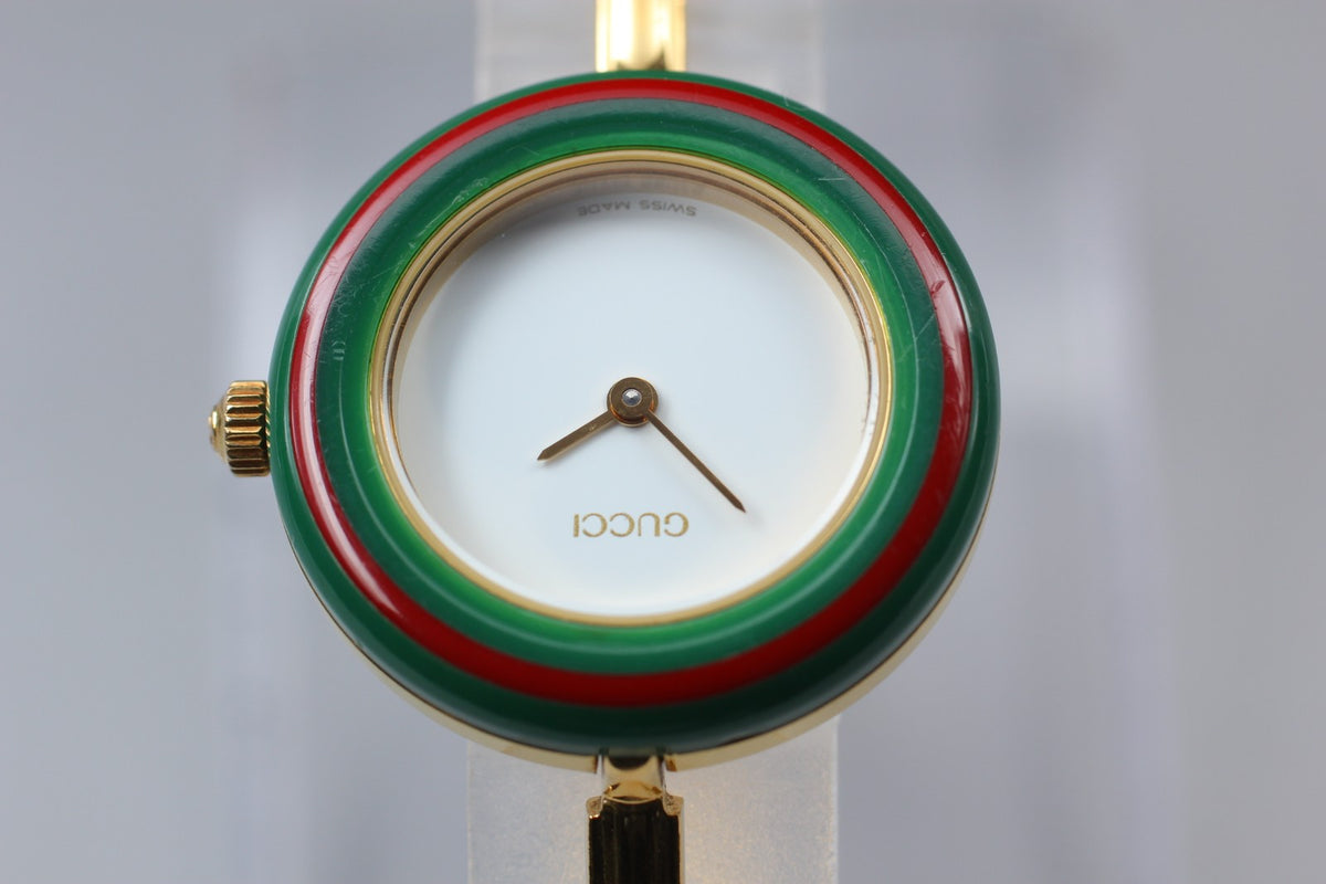 New Batt GUCCI Change Bezel 11/12.2 12Color Quartz Women's Watch From JAPAN Box