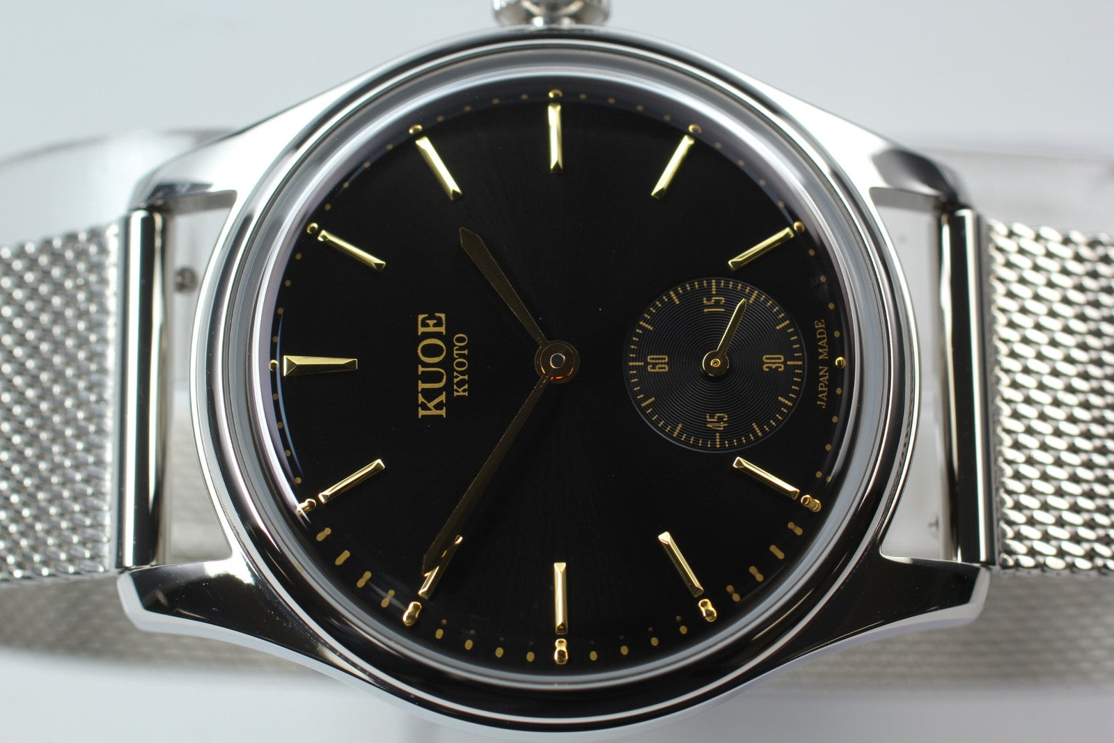 KUOE KYOTO OLD SMITH 90-001 34mm Silver Black Quartz Men's Watch JAPAN